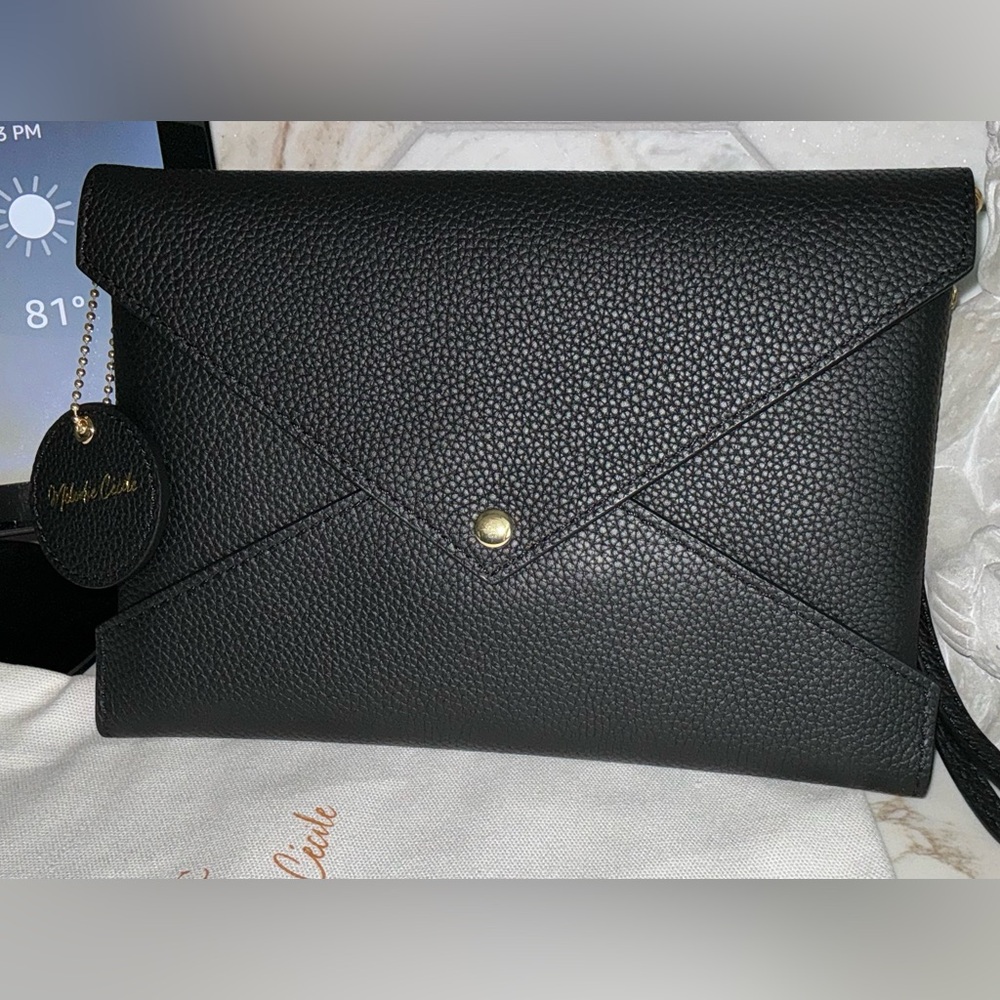 DUYP TOGO Leather-Envelope trip-Clutch Set (3) - BLACK - NEW - Picture 3 of 12